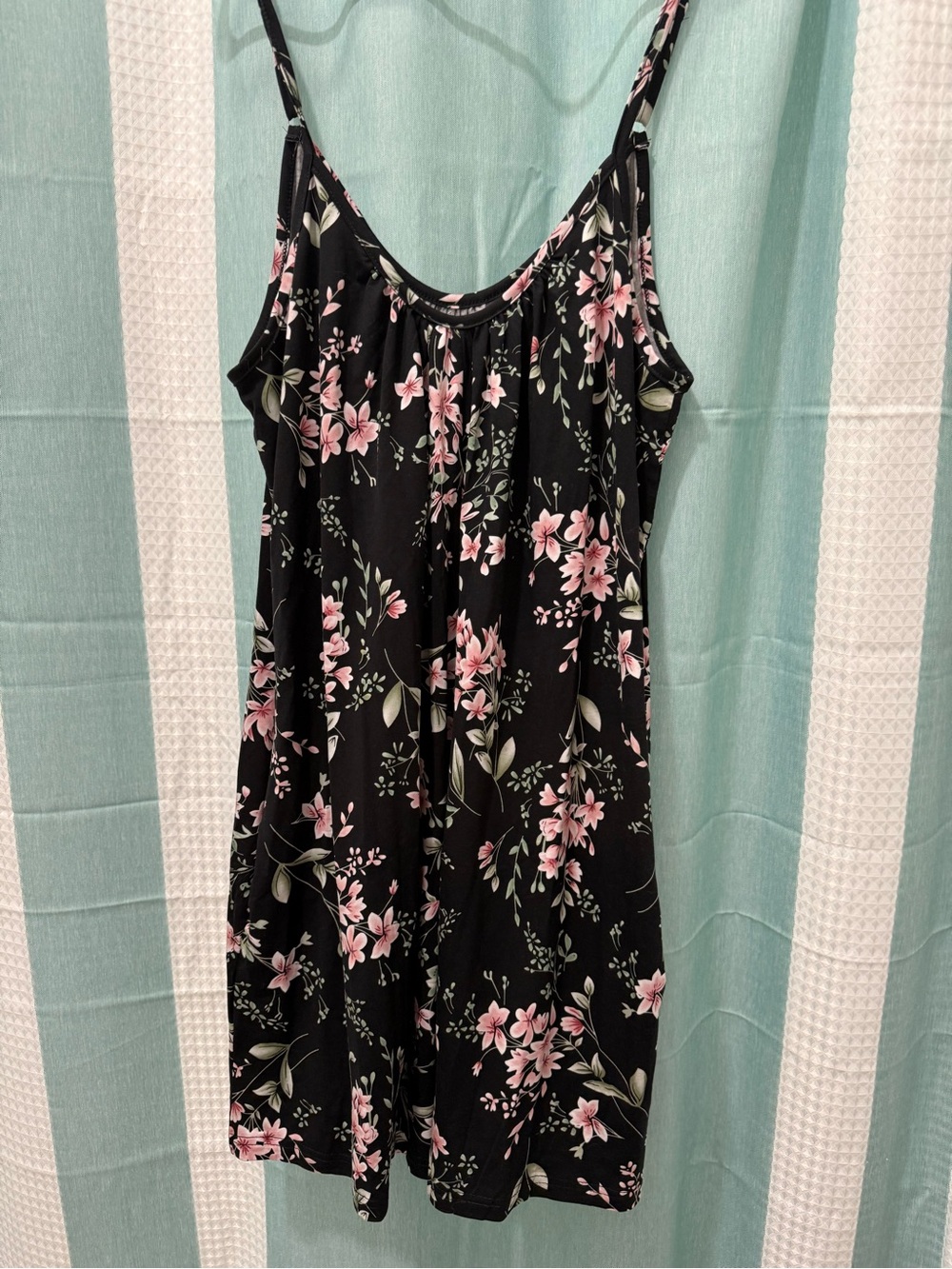 Floral Romper- Black with Pink Flowers